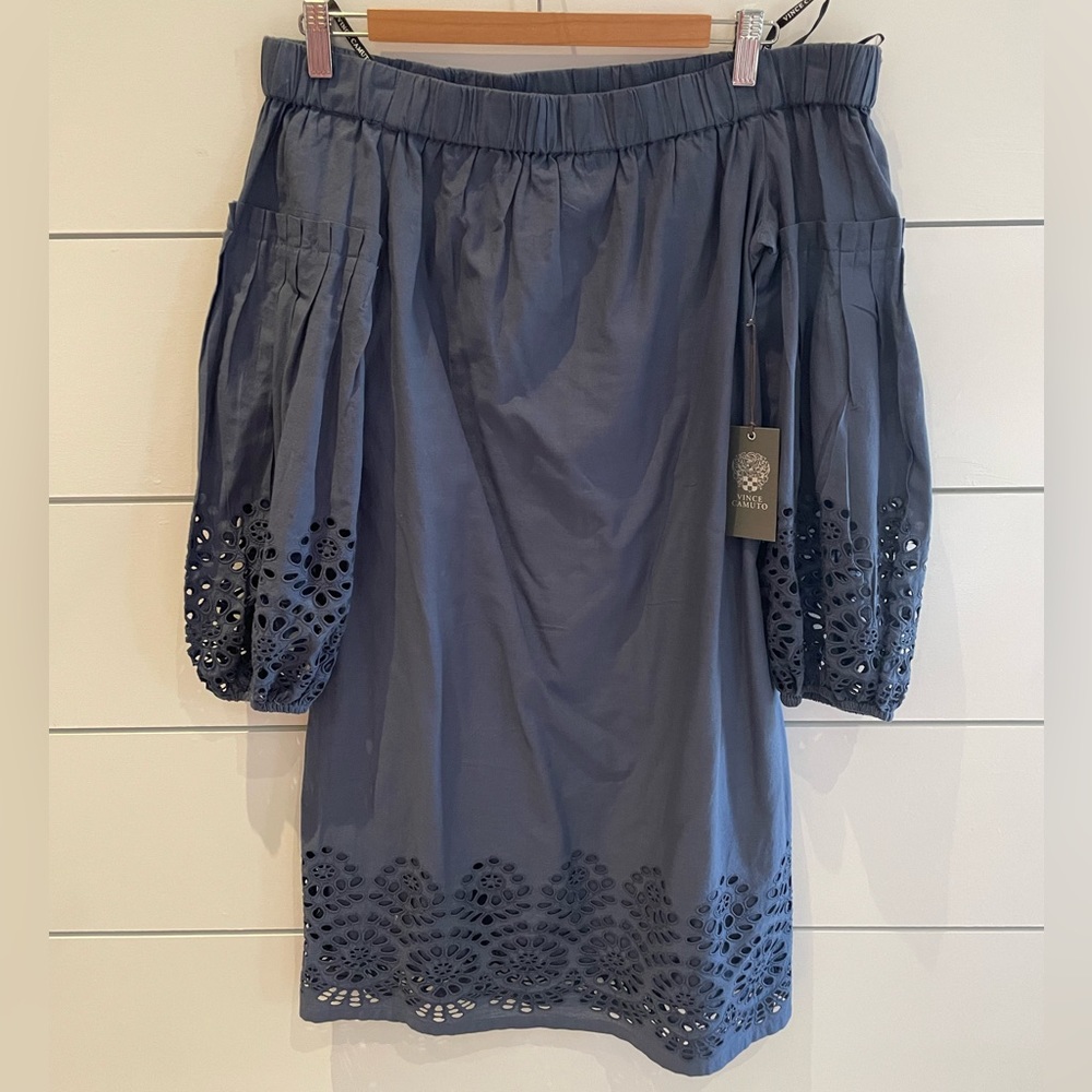 Vince Camuto off the shoulder lined dress